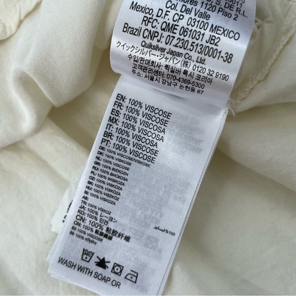 ROXY Women's Cream Embroidered Landslide Peasant Blouse Size Large - Picture 7 of 10